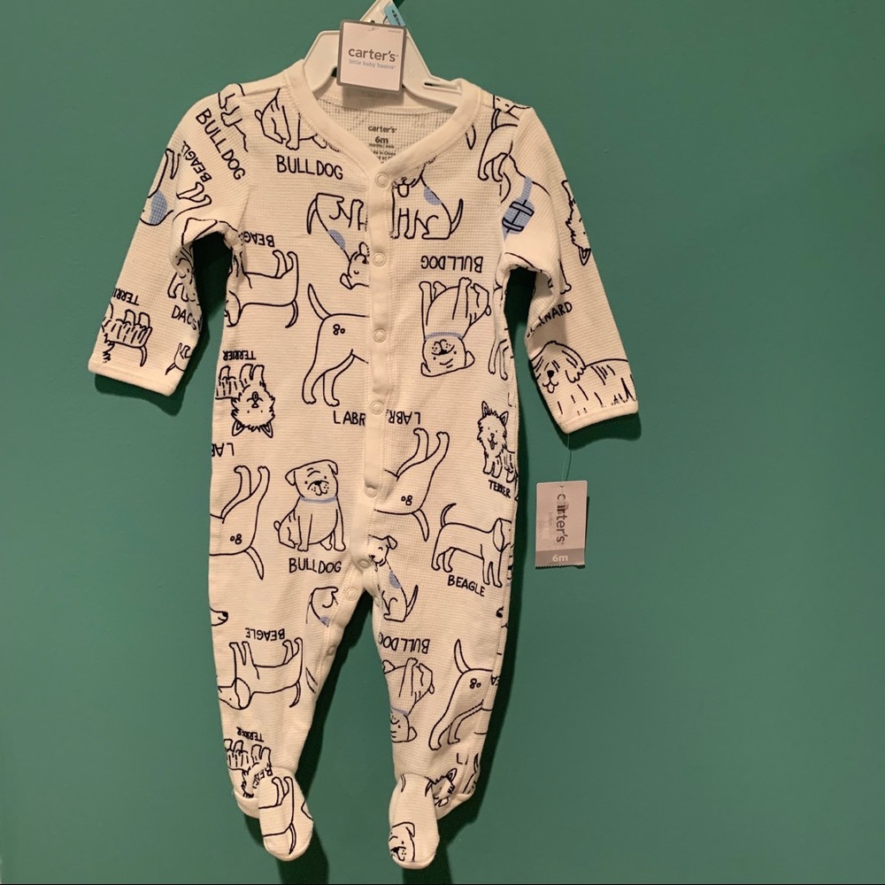 Snap-Up Dog Thermal Sleep & Play Footie in Ivory